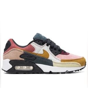 Nike Air Max 90 Multi-Color Corduroy Sneakers, Size 8